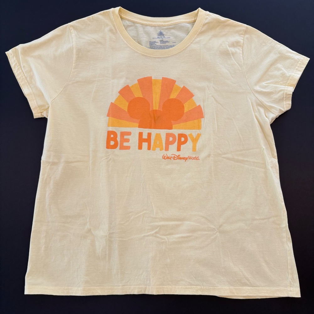 Disney World Parks Sunburst BE HAPPY Mickey Mouse Woman T-Shirt 2X